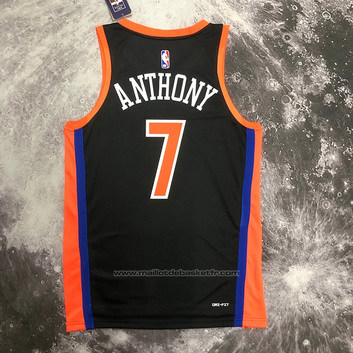 Maillot New York Knicks Carmelo Anthony #7 Ville 2022-23 Noir